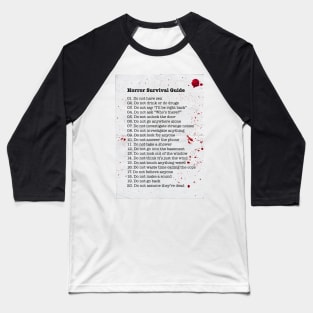 Horror Survival Guide Baseball T-Shirt